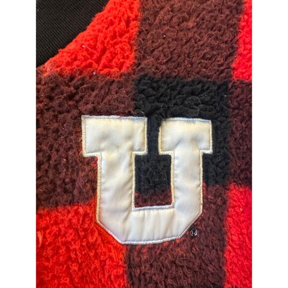 PINK Utah Utes University of Utah Buffalo Check Sherpa Jacket Coat Small - Picture 3 of 14